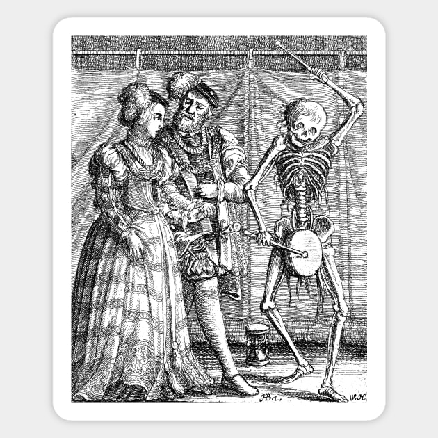 The Lady, the Dance of Death - Hans Holbein Sticker by themasters